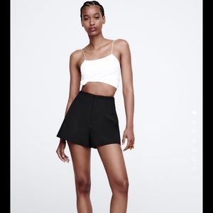 ZARA black zip up shorts
